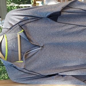 Lands End 1/4 Zip Pullover Shirt Gray Long Sleeve Sz M